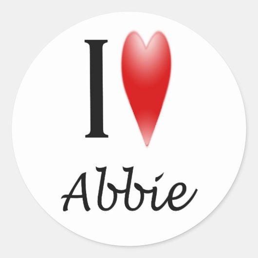 I Heart Abbie Runder Aufkleber (Vorderseite)