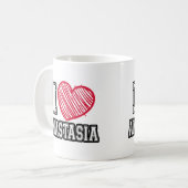 I Heart Anastasia First Name I Love Anastasia Pers Kaffeetasse (Vorderseite Links)
