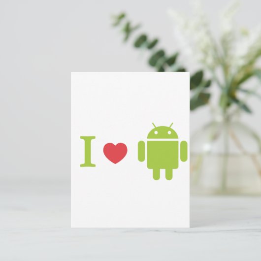 I heart Android Postkarte (Stehend Vorderseite)