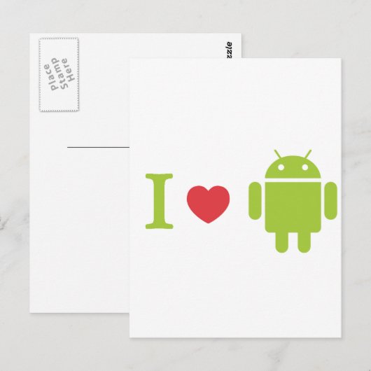I heart Android Postkarte (Vorne/Hinten)