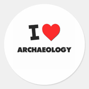 I Heart Archeology Runder Aufkleber