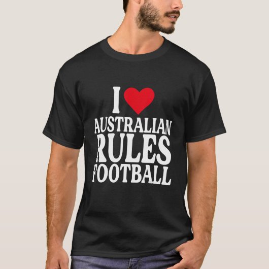 I Heart Australian Football I Liebe Australian Rul T-Shirt (Vorderseite)