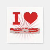 I Heart Bacon Serviette (Vorderseite)