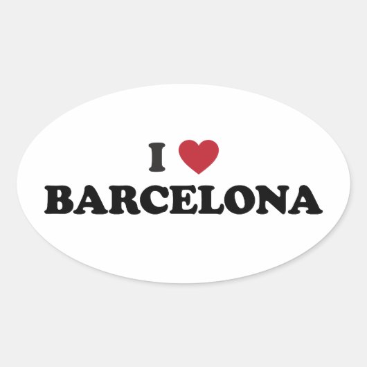 I Heart Barcelona Spanien Ovaler Aufkleber (Vorderseite)