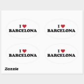 I Heart Barcelona Spanien Ovaler Aufkleber (Blatt)
