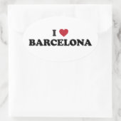 I Heart Barcelona Spanien Ovaler Aufkleber (Tasche)