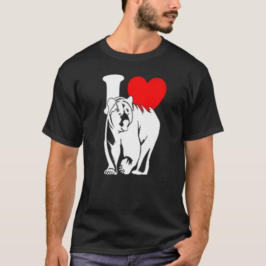 I Heart Bears Cute I Love Bears Grizzly Bear T-Shirt (Vorderseite)
