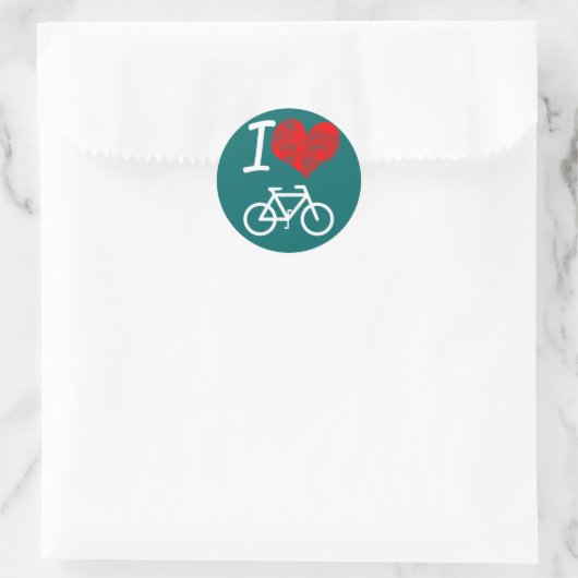 I Heart Bike Runder Aufkleber (Tasche)