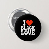 I Heart Black Love Couple Matching Couples African Button (Vorne & Hinten)