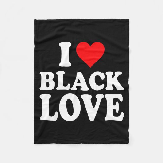 I Heart Black Love Cute Matching Couples African A Fleecedecke (Vorderseite)