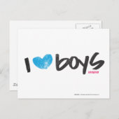 I Heart Boys Aqua Postkarte (Vorne/Hinten)