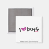 I Heart Boys Lila Magnet (Vorderseite/Rückseite)