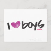 I Heart Boys Lila Postkarte (Vorderseite)