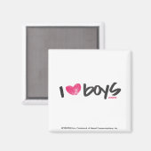 I Heart Boys Magenta Magnet (Vorderseite/Rückseite)