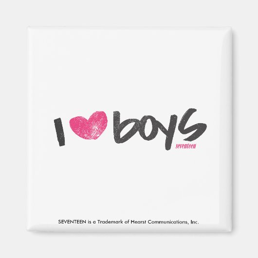 I Heart Boys Magenta Magnet (Vorne)