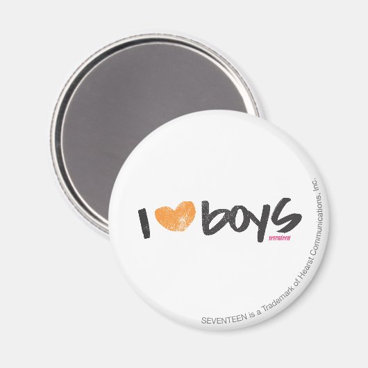 I Heart Boys Orange Magnet (Vorderseite/Rückseite)