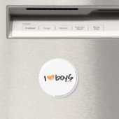 I Heart Boys Orange Magnet (In Situ (Geschirrspüler))