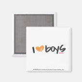 I Heart Boys Orange Magnet (Vorderseite/Rückseite)