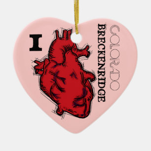 I Heart Breckenridge Colorado Ornament