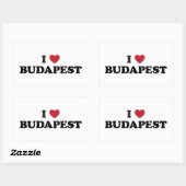 I Heart Budapest Ungarn Rechteckiger Aufkleber (Blatt)