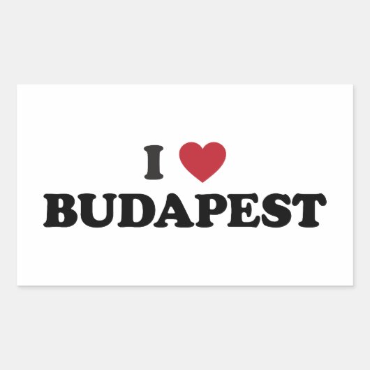I Heart Budapest Ungarn Rechteckiger Aufkleber (Vorderseite)
