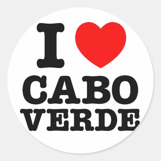 I Heart Cabo Verde Runder Aufkleber (Vorderseite)