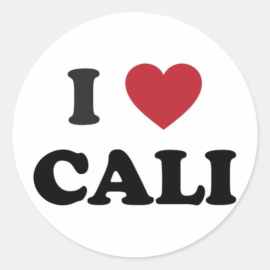 I Heart Cali Kolumbien Runder Aufkleber (Vorderseite)