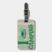 I Heart Camping Fun Zelt Cartoon Kunst Gepäckanhänger (Vorderseite vertikal)