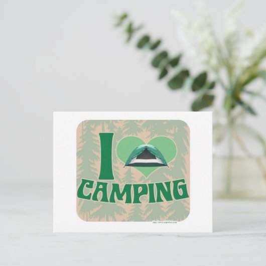 I Heart Camping Postkarte (Stehend Vorderseite)