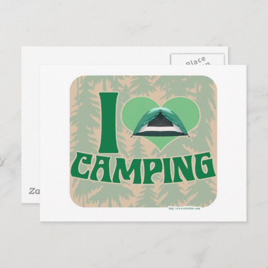 I Heart Camping Postkarte (Vorne/Hinten)