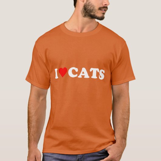 I heart Cat I Liebe Katzen niedliches rotes Herz C T-Shirt (Vorderseite)