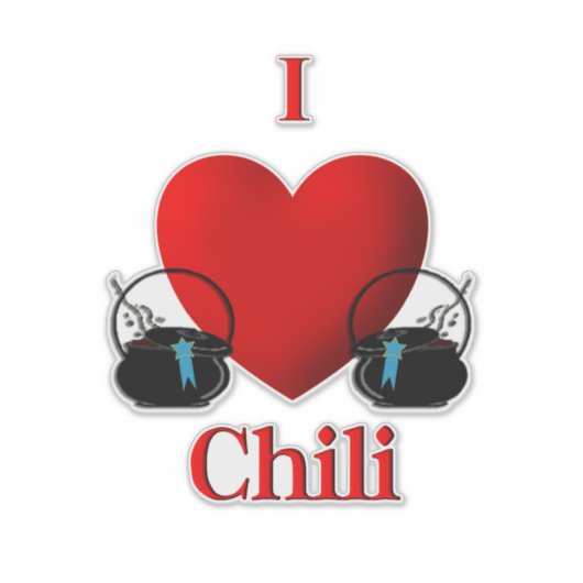 I Heart Chili Aufkleber (Vorderseite)
