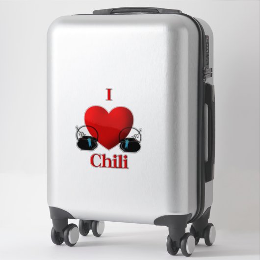 I Heart Chili Aufkleber (Koffer)