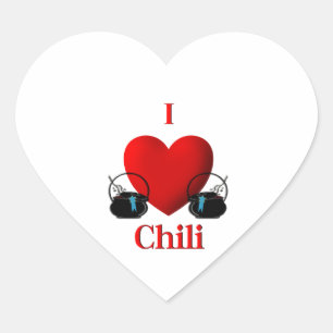 I Heart Chili Herz-Aufkleber