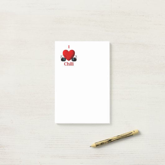 I Heart Chili Post-it Klebezettel (Auf Schreibtisch)