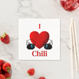 I Heart Chili Serviette