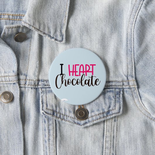 I Heart Chocolate Funny Custom Button Button Butto (Beispiel)