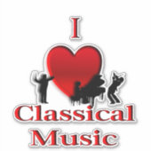I Heart Classic Music Aufkleber (Vorderseite)