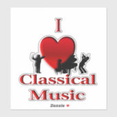 I Heart Classic Music Aufkleber (Blatt)