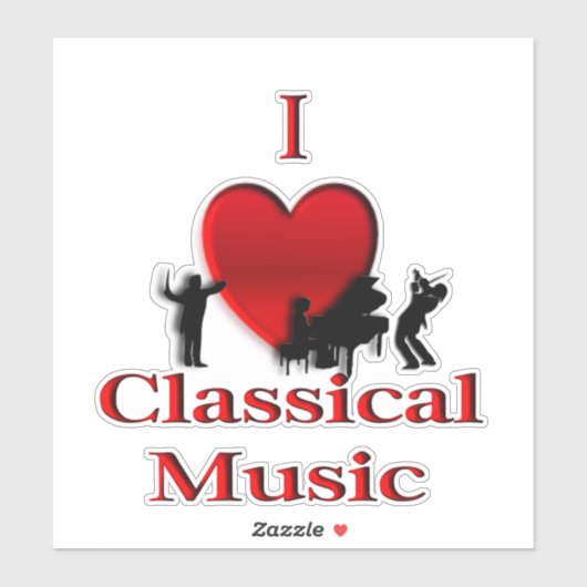 I Heart Classic Music Aufkleber (Blatt)