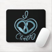 I Heart Climbing (Carabiner) Spaß Rock Klettern Mousepad (Mit Mouse)
