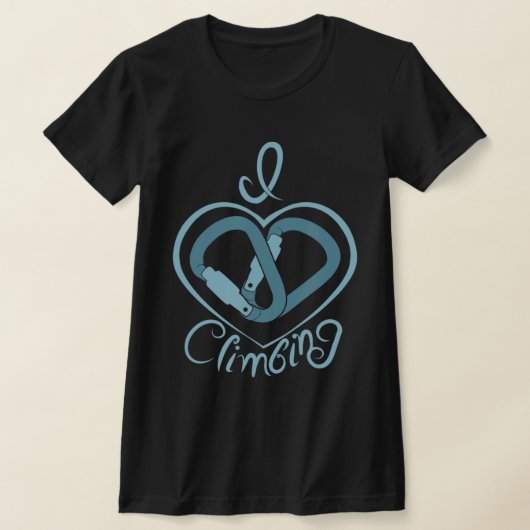 I Heart Climbing (Carabiner) Spaß Rock Klettern T-Shirt (Ablage )
