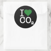 I Heart CO2 Runder Aufkleber (Tasche)