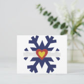 I Heart Colorado Flag Snowflake Postkarte (Stehend Vorderseite)