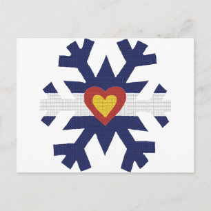 I Heart Colorado Flag Snowflake Postkarte
