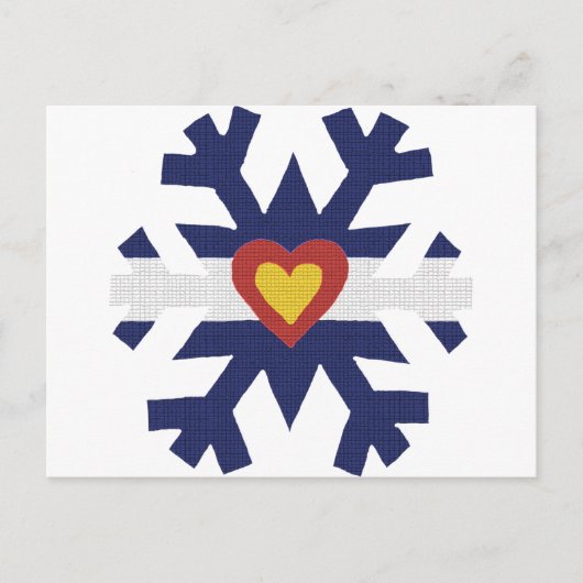 I Heart Colorado Flag Snowflake Postkarte (Vorderseite)