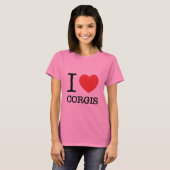 I Heart Corgis Ladys Ringer T - Shirt (Vorne ganz)