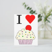 I heart Cupcakes Postkarte (Stehend Vorderseite)