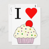 I heart Cupcakes Postkarte (Vorne/Hinten)