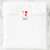 I heart Cupcakes Runder Aufkleber (Tasche)
